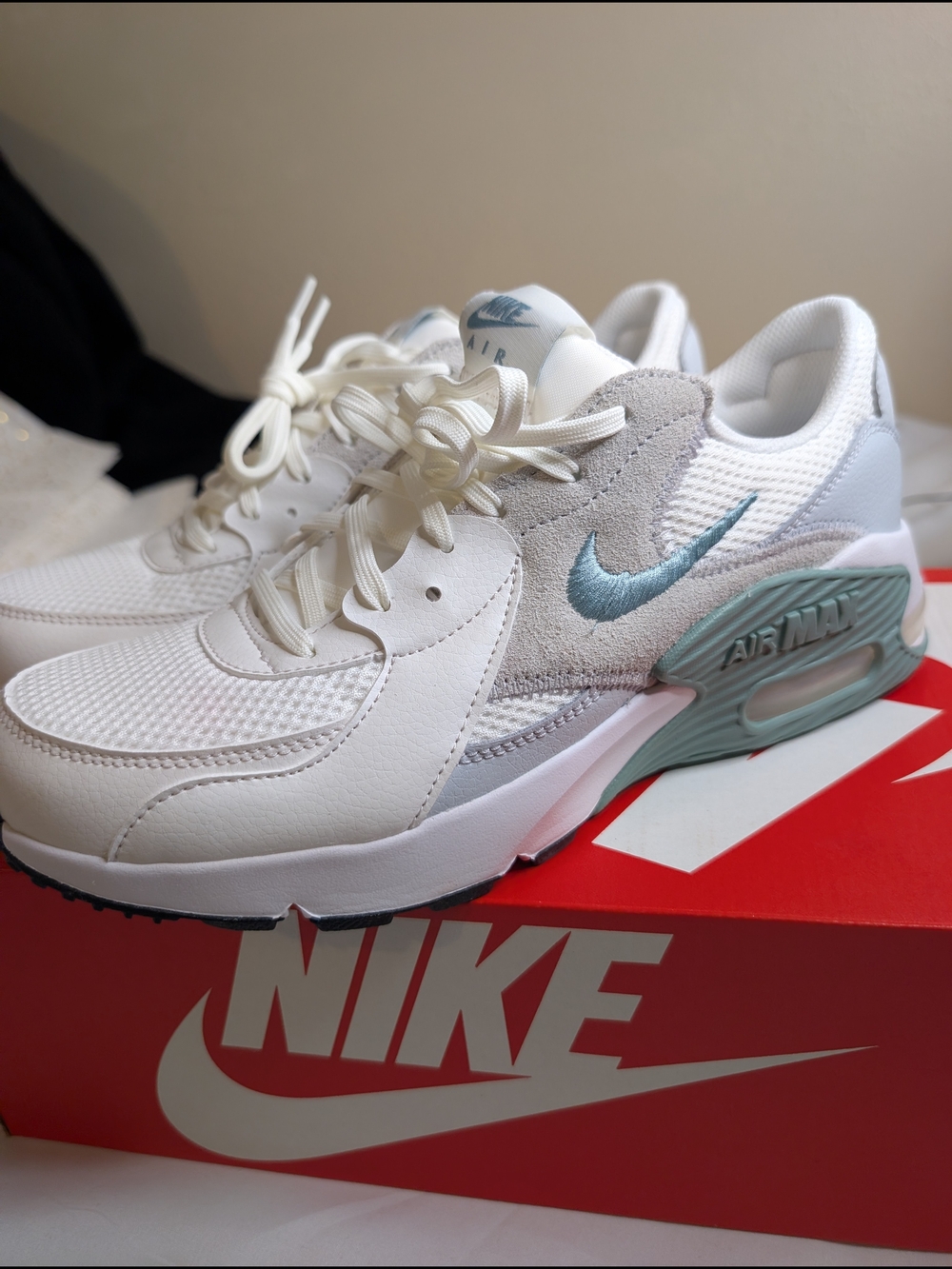 Nike Air Max Women's White and Light Blue Sneakers